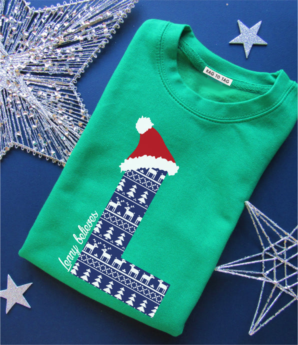 Adults & Kids family Matching Christmas letter sweatshirt (£24.99-£29.99)