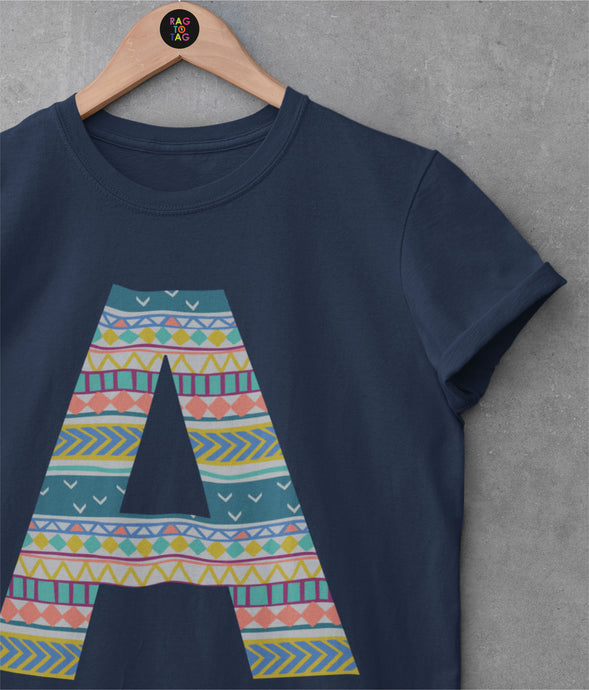 Womens Aztec inspired personal letter T shirt