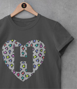 Kids heart personalised letter T shirt