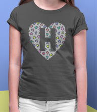 Load image into Gallery viewer, Kids heart personalised letter T shirt